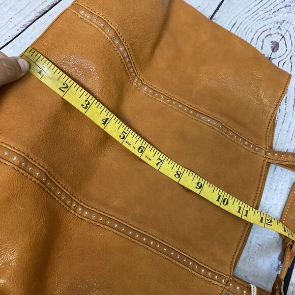 Old Trend Tan Eco Genuine Leather Dancing Bamboo Tote Chestnut Brown Hand Dyed - Picture 10 of 11